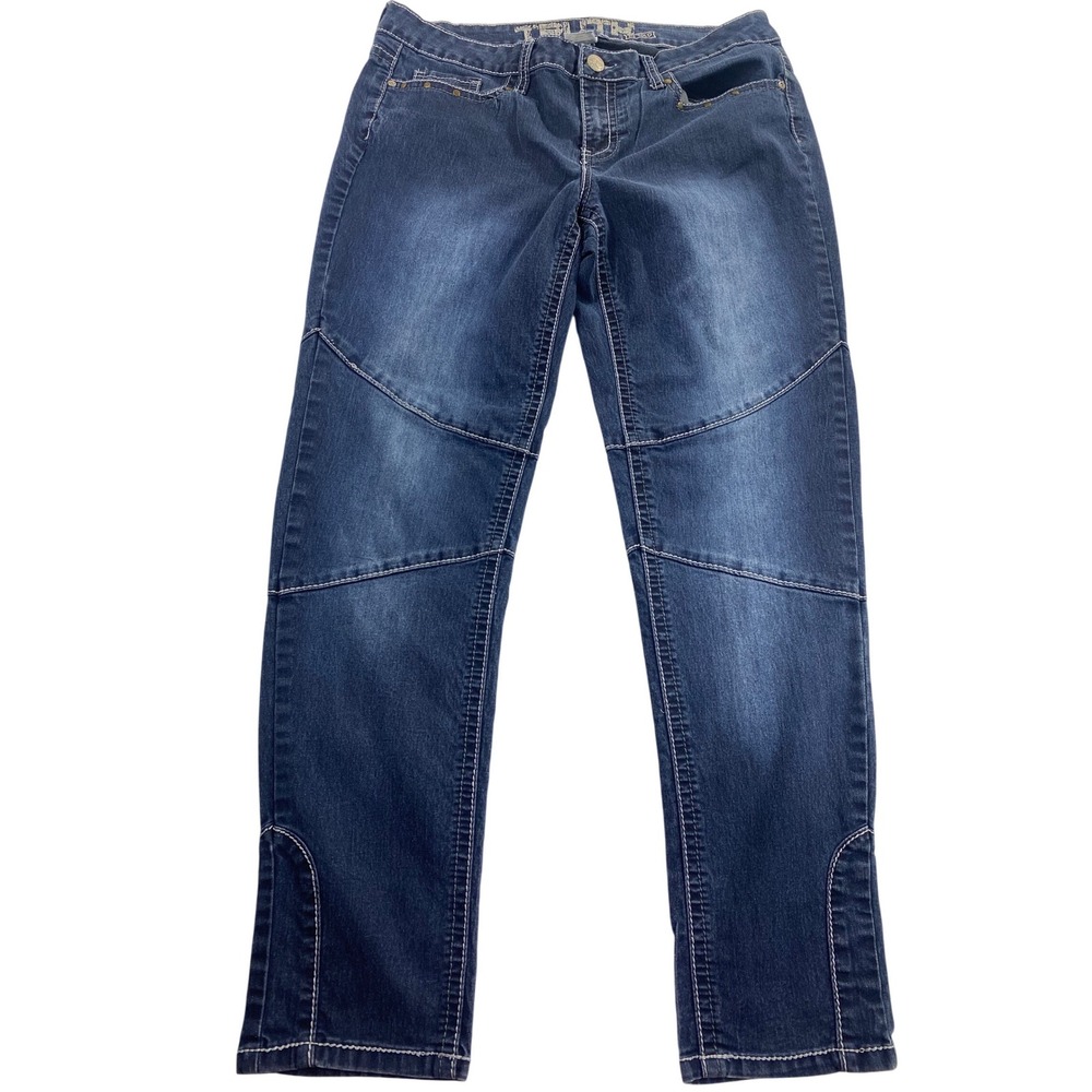TRUTH BE TOLD Jeans Size 14w Blue Denim Moto Style  Slim Fit Stretch